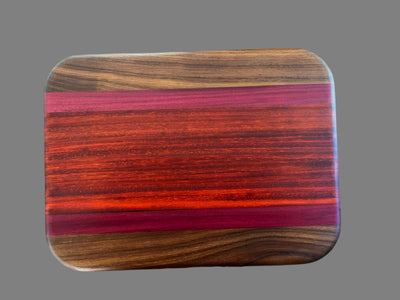 Padauk, Purple Heart, & Walnut Cutting Board