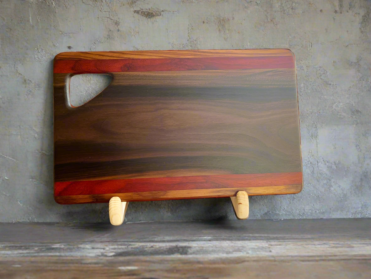 Walnut, Padauk, & Mahogany Face Grain Cutting Board