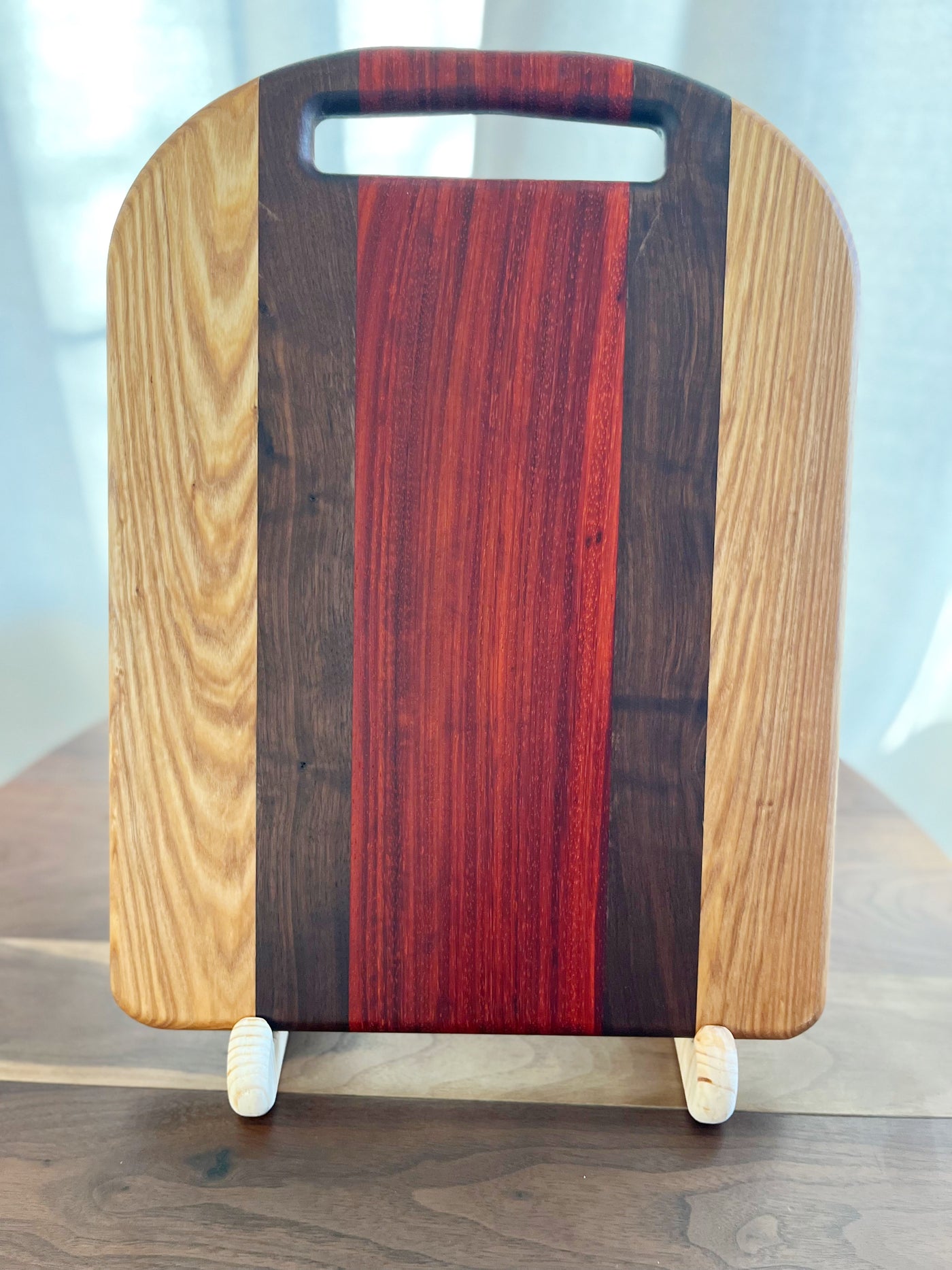 Padauk, Walnut, & Ash Face Grain Cutting Board