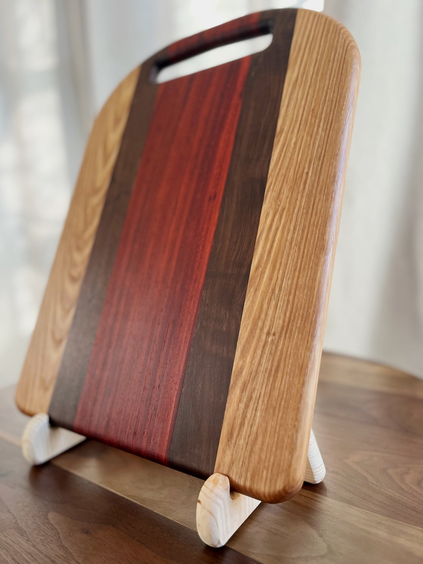 Padauk, Walnut, & Ash Face Grain Cutting Board