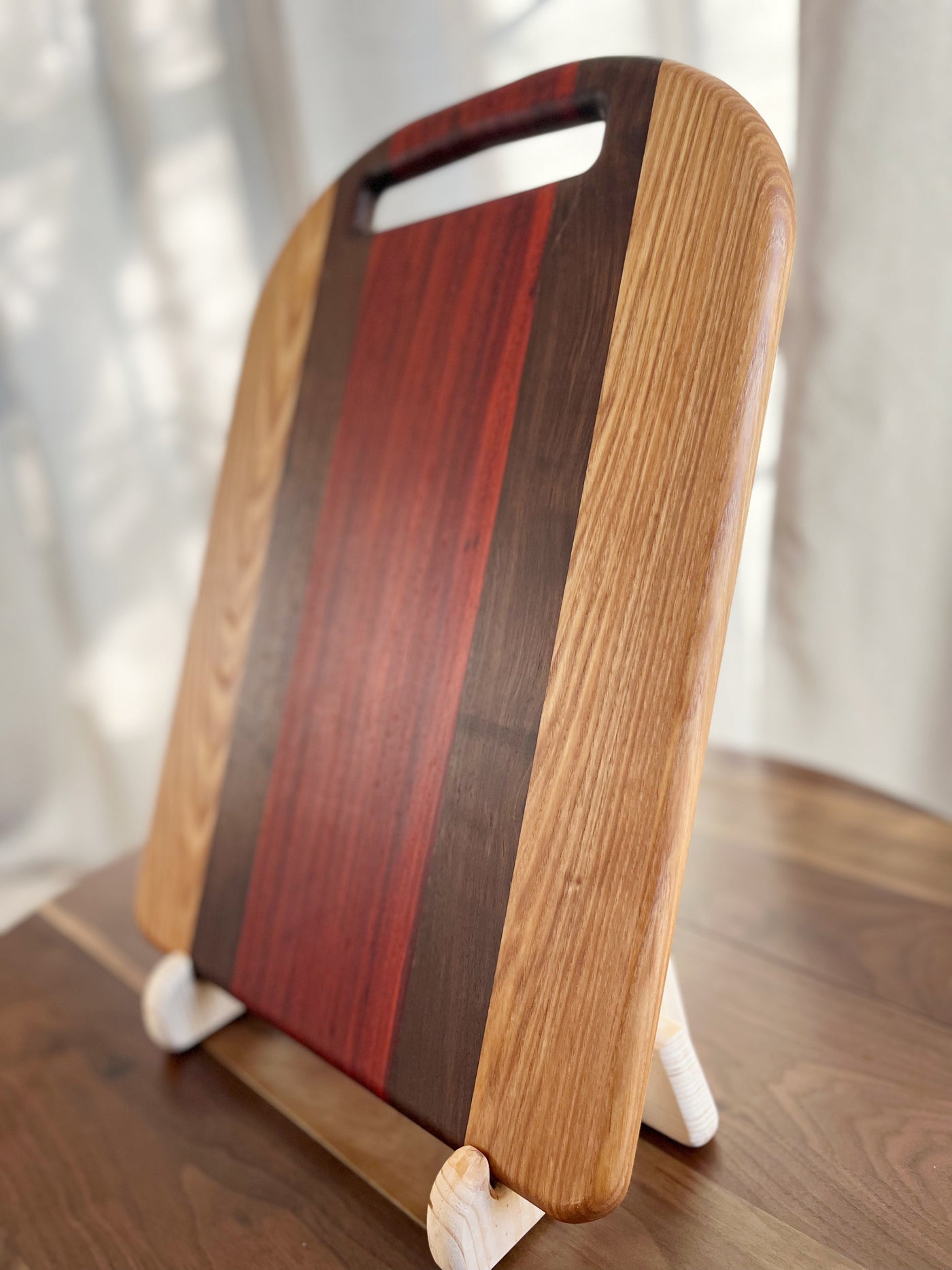 Padauk, Walnut, & Ash Face Grain Cutting Board