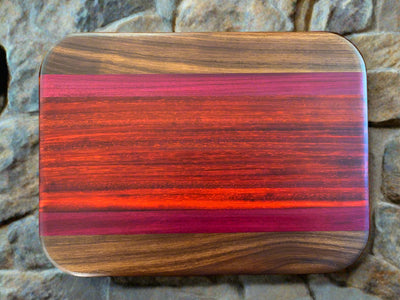 Padauk, Purple Heart, & Walnut Cutting Board