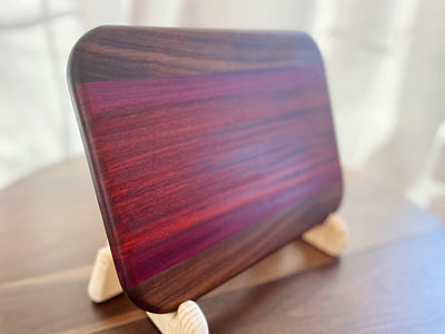 Padauk, Purple Heart, & Walnut Cutting Board