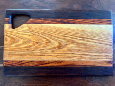 Ash, Mahogany, & Walnut Cutting Board