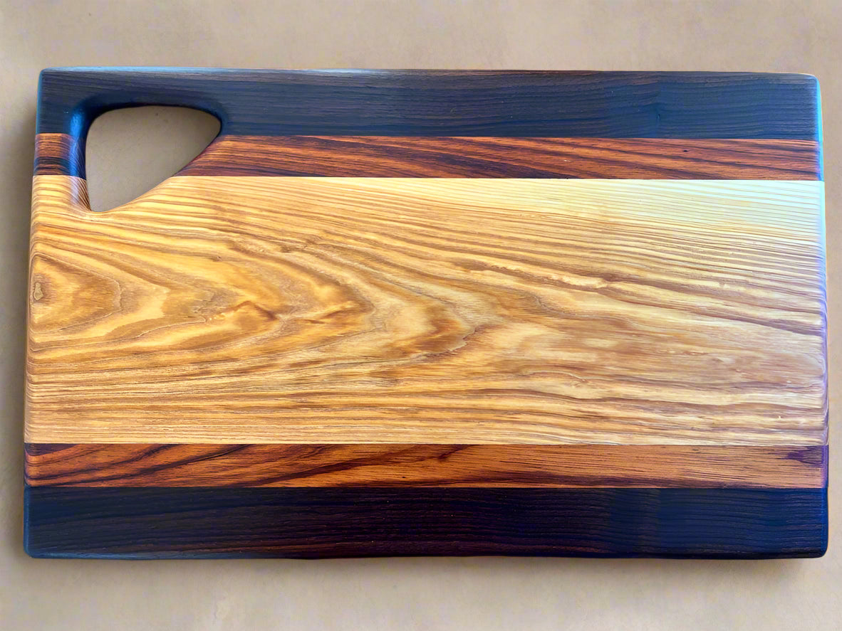 Ash, Mahogany, & Walnut Cutting Board