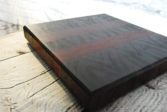 Luxury Custom End Grain Walnut & Padauk Veggie Cutting Board