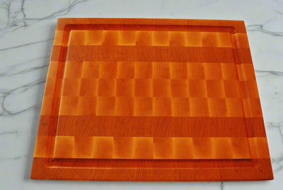 Custom Hard Maple & Cherry Large Luxury End Grain Cutting Board w/ Juice Groove - Two Cuts Carpentry