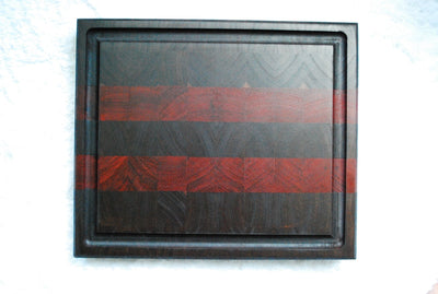 Custom Walnut & Padauk Luxury End Grain Cutting Board w/ Juice Groove - Two Cuts Carpentry